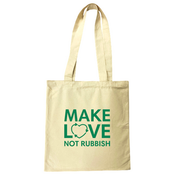 Make Love Organic Cotton Tote Bag in Sand