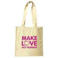 Make Love Organic Cotton Tote Bag in Sand