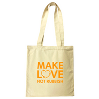 Make Love Organic Cotton Tote Bag in Sand