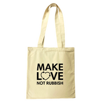 Make Love Organic Cotton Tote Bag in Sand