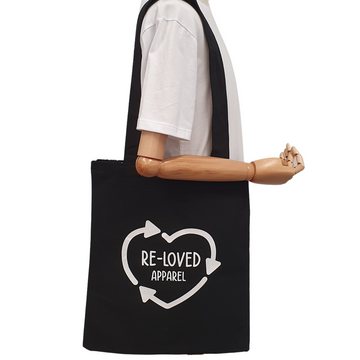Re-loved Organic Cotton Tote Bag in Onyx