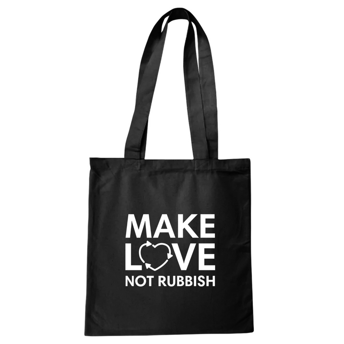 Make Love Organic Cotton Tote Bag in Onyx