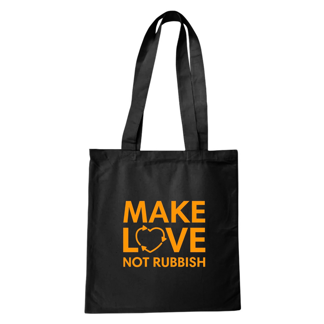 Make Love Organic Cotton Tote Bag in Onyx