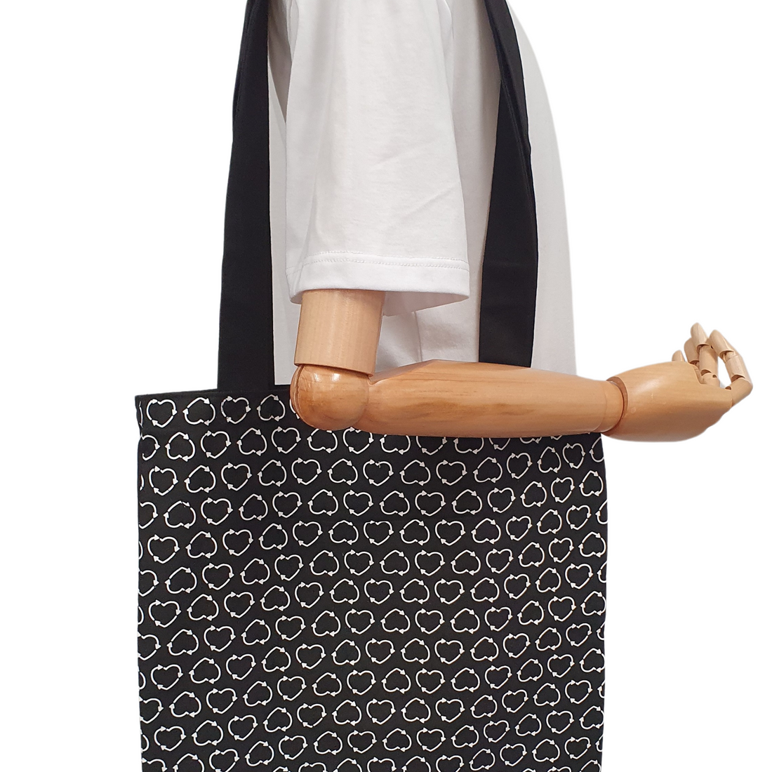 Re-loved Organic Cotton Tote Bag in Onyx