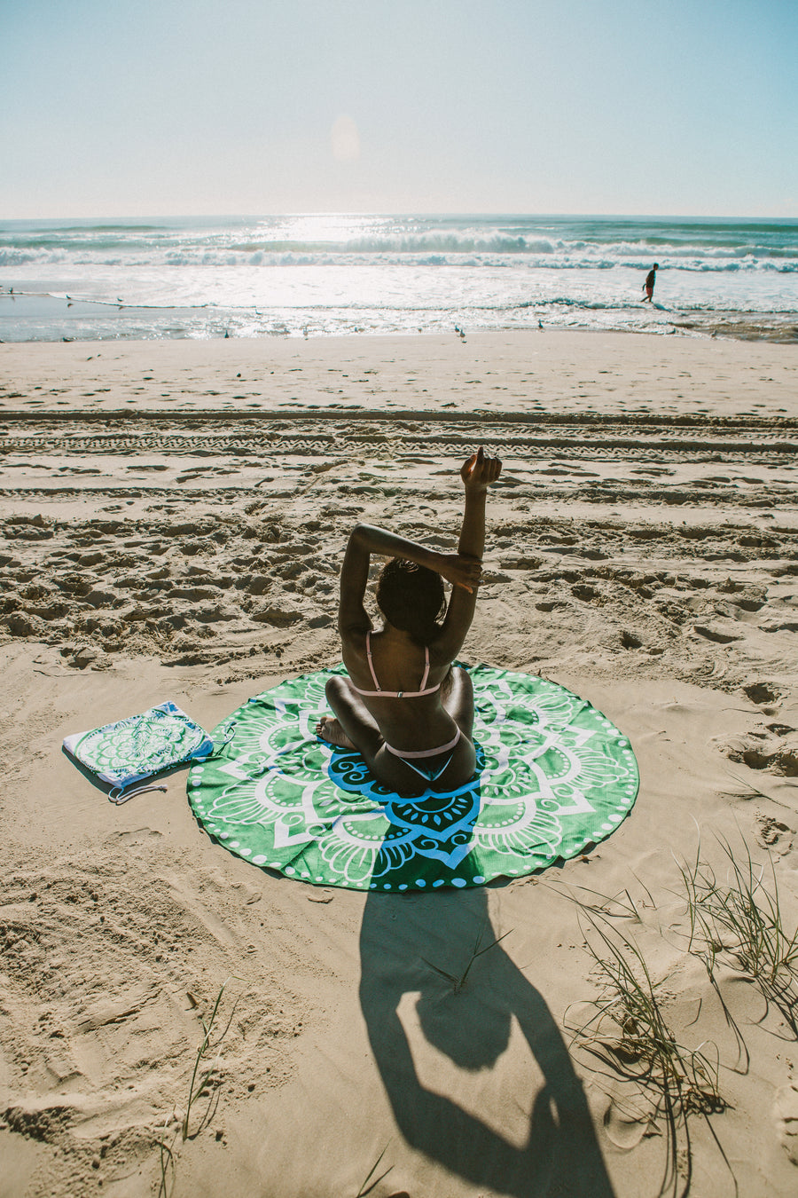 Rounded Sand Free rPET Towel