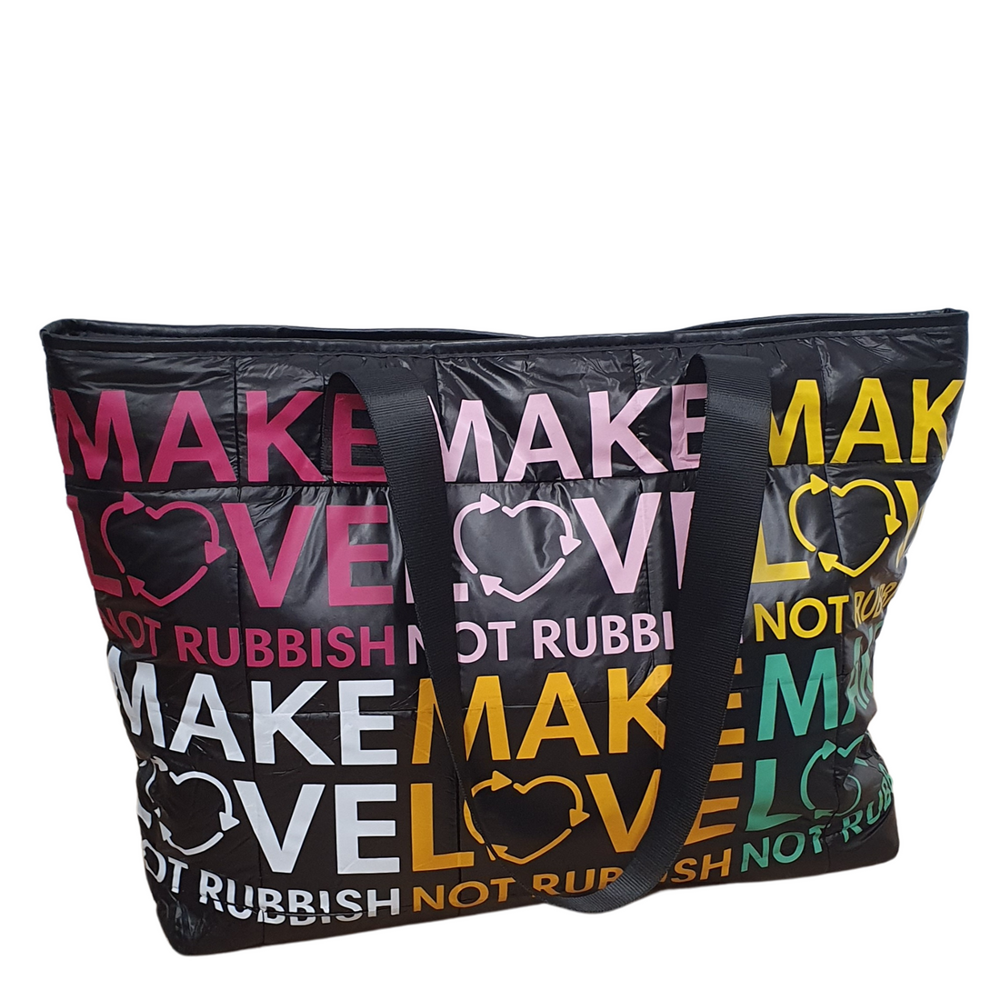 Make Love Not Rubbish Kanye Puffer Bag