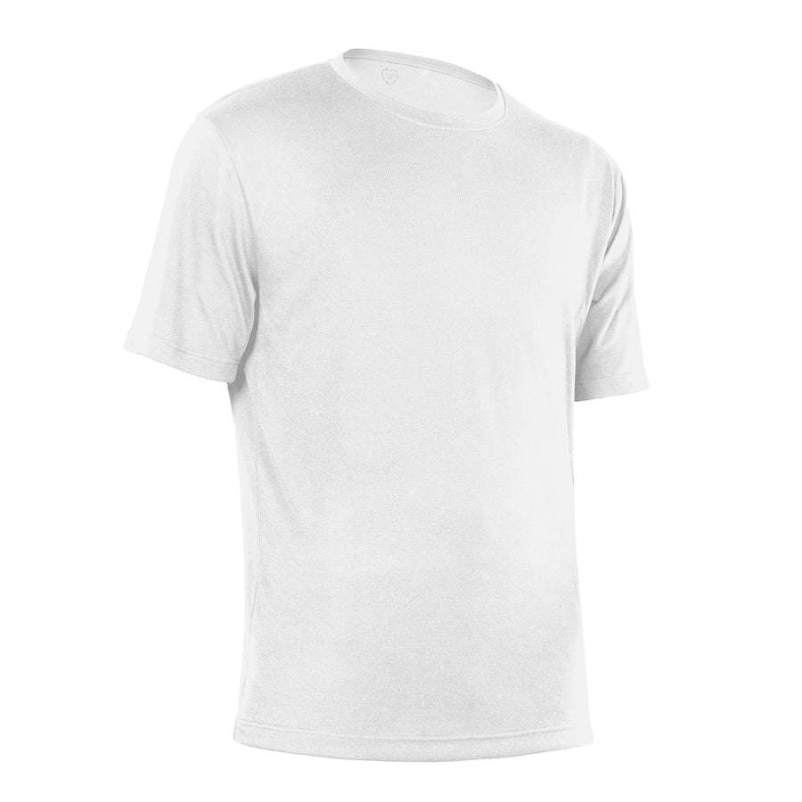 Classic Sustainable T Shirt - 35% organic cotton, 65% rPET. Carbon neutral delivery/shipping, biodegradable packaging and tree planting in the Australian bushland. 